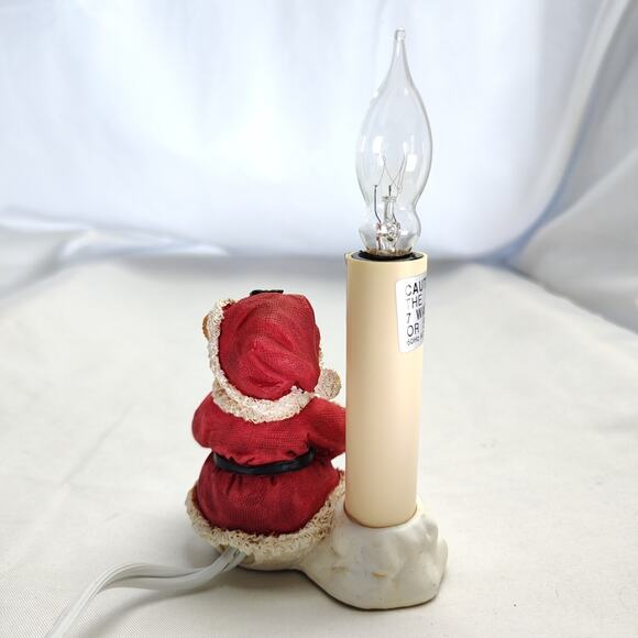 ALSV Electric Candle Lamp Christmas Santa Teddy Bear Lighted Holiday Decor - Picture 4 of 16